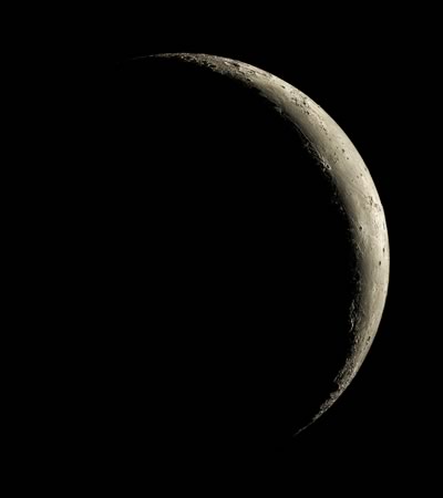 The thin crescent of the Moon